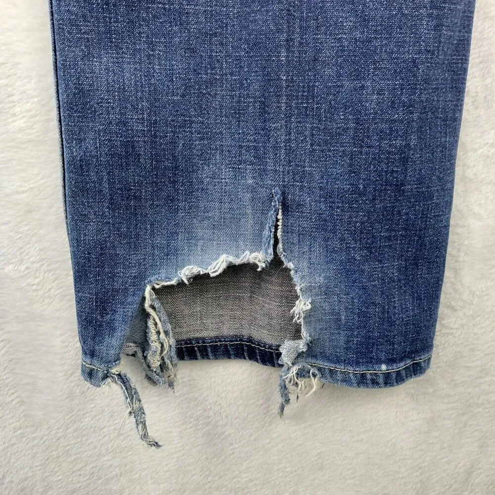 Cinch Ian Jeans Mens 38x34 White Label Blue Denim Straight Leg Distressed Grunge